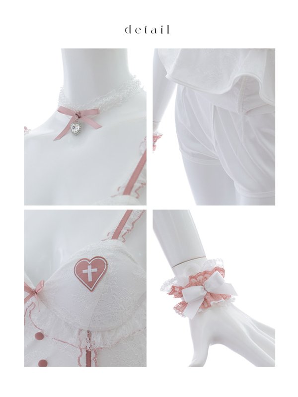 画像35: 【即日発送！】【ハロウィン】 ナースレースセットアップ【コスプレ6点セット】【XS-Mサイズ/2カラー】（CH02）[OF01-3]