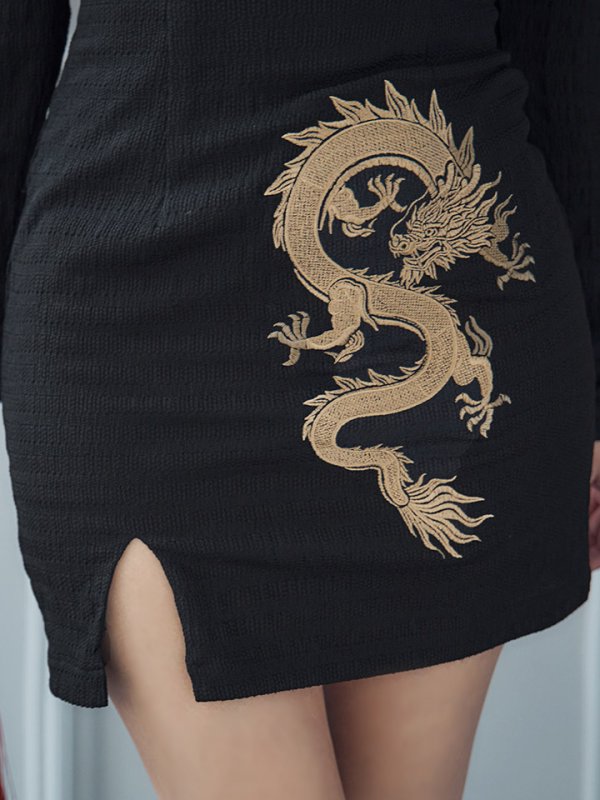 画像26: 【ハロウィン】ドラゴンプリントチャイナセットアップ 【コスプレ5点セット】【XS-Mサイズ/1カラー】ドラゴンプリントチャイナドレス 【コスプレ3点セット】【XS-Lサイズ/1カラー】(SE01YN)[OF01]