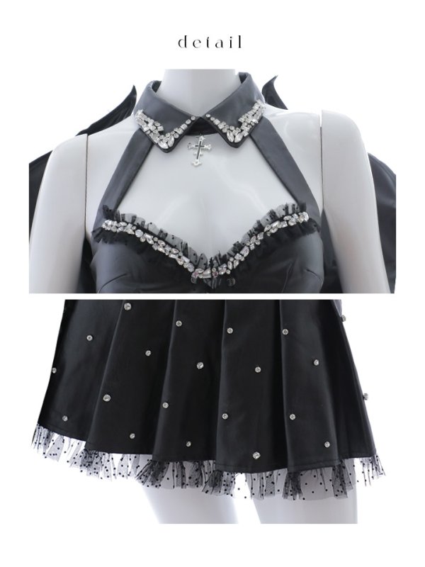 画像17: 【うづきふうかコラボ】【即日発送！】【ハロウィン】 レザーデビルセットアップ 【コスプレ6点セット】 【XS-Mサイズ/1カラー】[OF01]