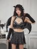 画像1: 【うづきふうかコラボ】【即日発送！】【ハロウィン】 レザーデビルセットアップ 【コスプレ6点セット】 【XS-Mサイズ/1カラー】[YMT] (1)