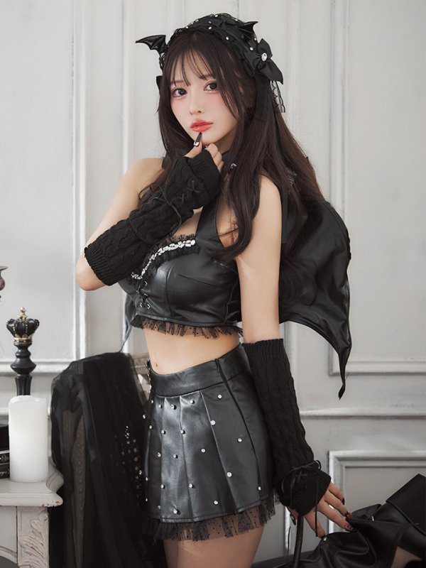 画像9: 【うづきふうかコラボ】【即日発送！】【ハロウィン】 レザーデビルセットアップ 【コスプレ6点セット】 【XS-Mサイズ/1カラー】[OF01]