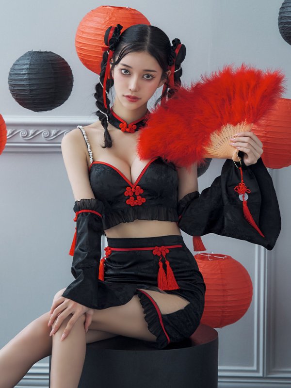 画像11: 【即日発送！】【ハロウィン】ベルスリーブチャイナセットアップ 【コスプレ5点セット】【XS-Mサイズ/1カラー】オフショルチャイナワンピース 【コスプレ6点セット】 【XS-Lサイズ/3カラー】(SE01YN)[OF04]