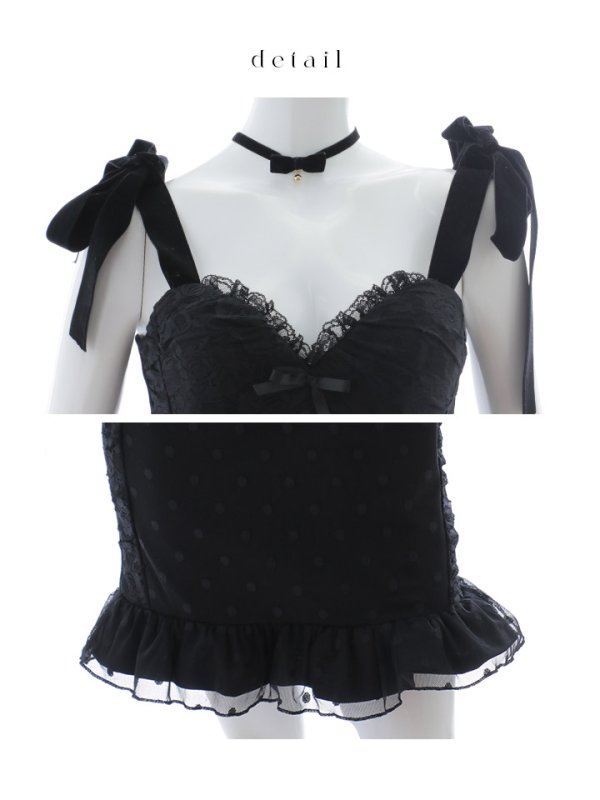 画像20: 【SALE!!】【ハロウィン】ドットレースベビードールワンピース 【コスプレ3点セット】【XS-Lサイズ/1カラー】[OF01]