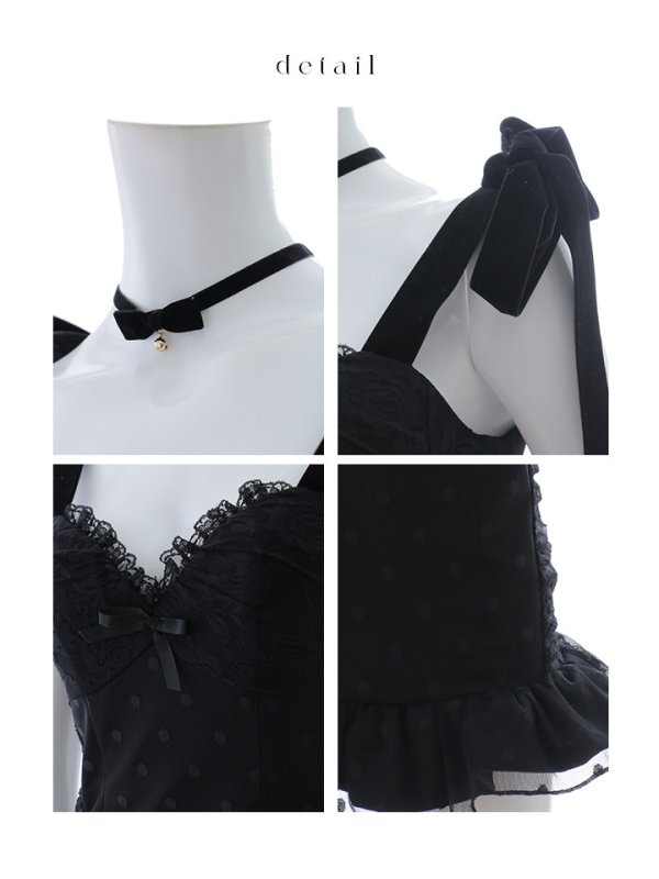 画像21: 【SALE!!】【ハロウィン】ドットレースベビードールワンピース 【コスプレ3点セット】【XS-Lサイズ/1カラー】[OF01]