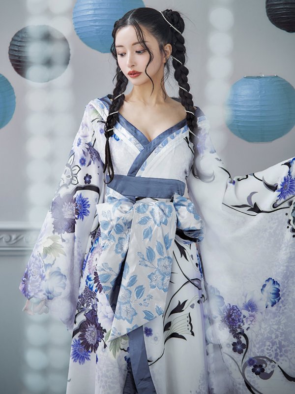 画像2: 【即日発送！】【ハロウィン】花魁ショートインロングワンピース 【コスプレ】【S-XLサイズ/2カラー】[YMT]