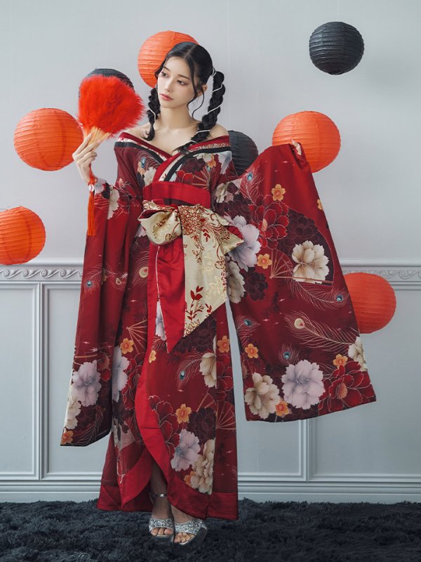 画像23: 【即日発送！】【ハロウィン】花魁ショートインロングワンピース 【コスプレ】【S-XLサイズ/2カラー】[HC03]