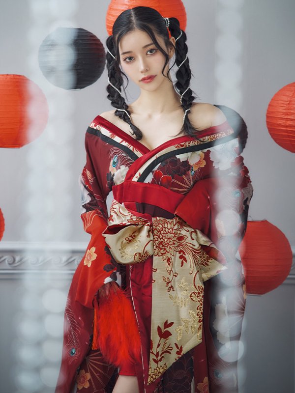 画像24: 【即日発送！】【ハロウィン】花魁ショートインロングワンピース 【コスプレ】【S-XLサイズ/2カラー】[HC03]