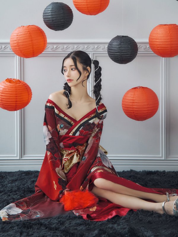 画像20: 【即日発送！】【ハロウィン】花魁ショートインロングワンピース 【コスプレ】【S-XLサイズ/2カラー】[HC03]