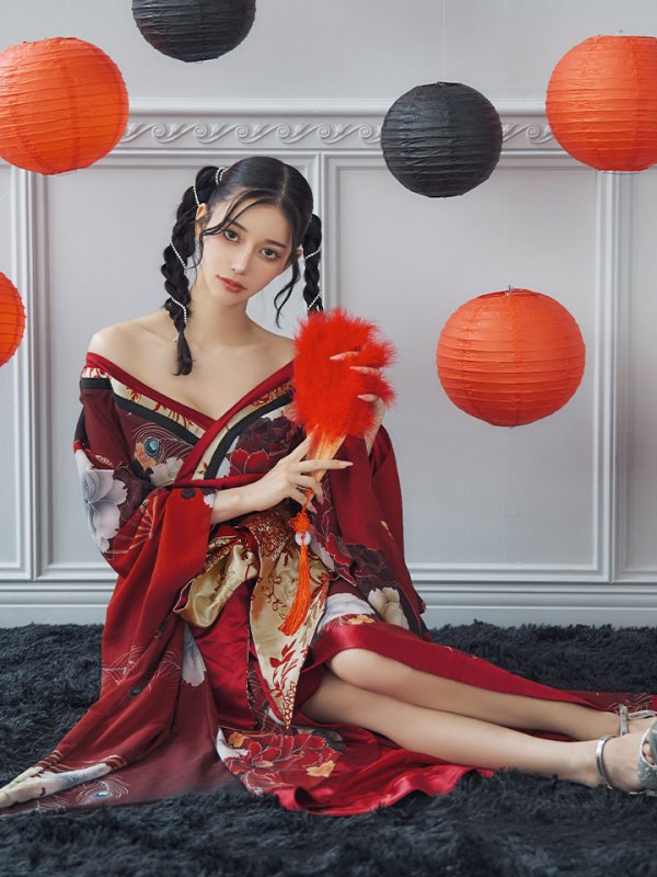 画像21: 【即日発送！】【ハロウィン】花魁ショートインロングワンピース 【コスプレ】【S-XLサイズ/2カラー】[HC03]