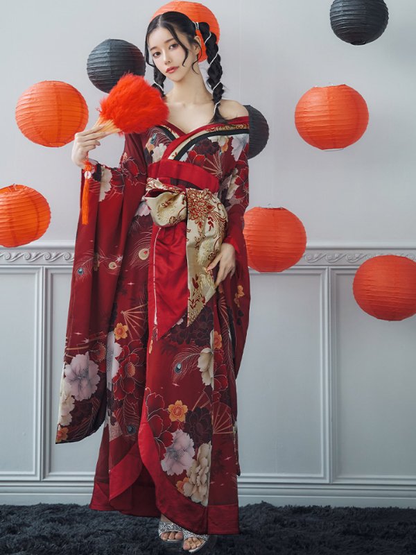 画像22: 【即日発送！】【ハロウィン】花魁ショートインロングワンピース 【コスプレ】【S-XLサイズ/2カラー】[HC03]