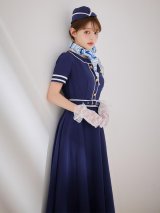【即日発送！】【ハロウィン】CAロングフレアワンピース 【コスプレ5点セット】 【S-XLサイズ/1カラー】[OF01]