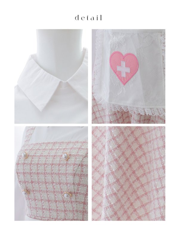 画像22: 【SALE!!】【即日発送！】【ハロウィン】ナースツイードロングフレア 【コスプレ3点セット】 【S-XLサイズ/1カラー】[HC03]