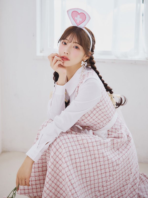 画像12: 【SALE!!】【即日発送！】【ハロウィン】ナースツイードロングフレア 【コスプレ3点セット】 【S-XLサイズ/1カラー】[HC03]