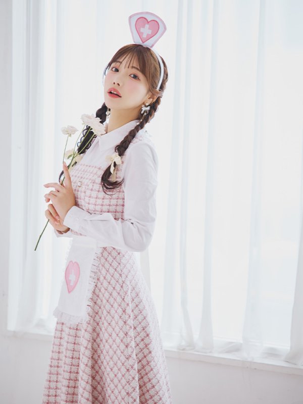 画像5: 【SALE!!】【即日発送！】【ハロウィン】ナースツイードロングフレア 【コスプレ3点セット】 【S-XLサイズ/1カラー】[HC03]