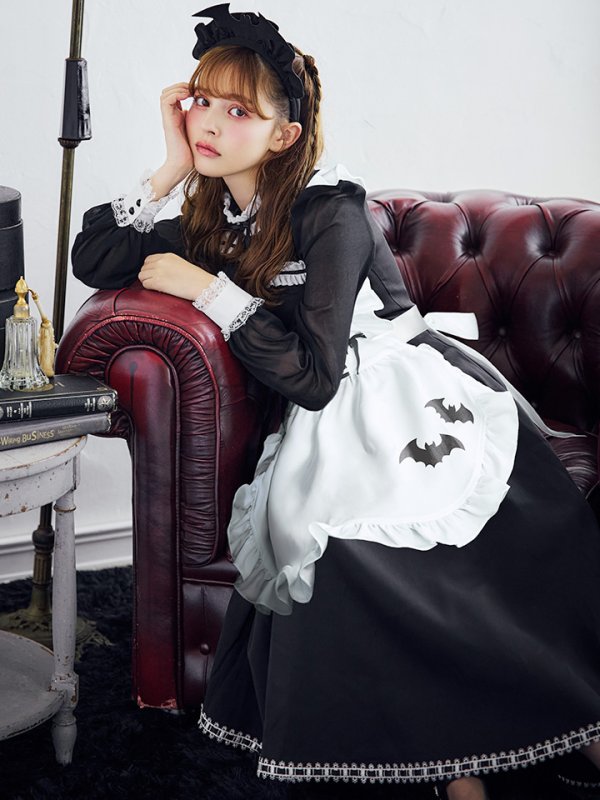 画像2: 【即日発送！】【ハロウィン】クラシックメイドロングワンピース 【コスプレ3点セット】【S-XLサイズ/1カラー】[YMT]