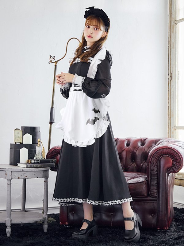 画像9: 【SALE!!】【即日発送！】【ハロウィン】クラシックメイドロングワンピース 【コスプレ3点セット】【S-XLサイズ/1カラー】[OF01]