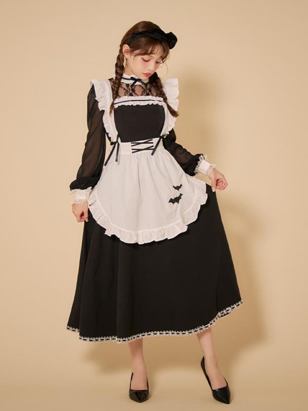 画像10: 【SALE!!】【即日発送】【ハロウィン】クラシックメイドロングワンピース【コスプレ3点セット】【S-XLサイズ/1カラー】[HC03]