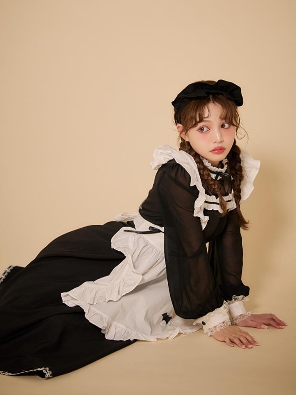 画像15: 【SALE!!】【即日発送】【ハロウィン】クラシックメイドロングワンピース【コスプレ3点セット】【S-XLサイズ/1カラー】[HC03]