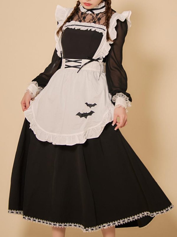 画像20: 【SALE!!】【即日発送】【ハロウィン】クラシックメイドロングワンピース【コスプレ3点セット】【S-XLサイズ/1カラー】[HC03]