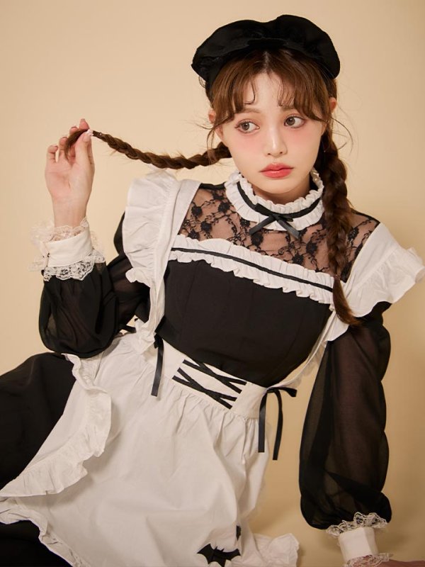 画像9: 【SALE!!】【即日発送】【ハロウィン】クラシックメイドロングワンピース【コスプレ3点セット】【S-XLサイズ/1カラー】[HC03]