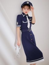 【ノベルティ対象】【即日発送！】【ハロウィン】ポリスタイトロング 【コスプレ5点セット】 【S-Lサイズ/1カラー】[OF01-B]