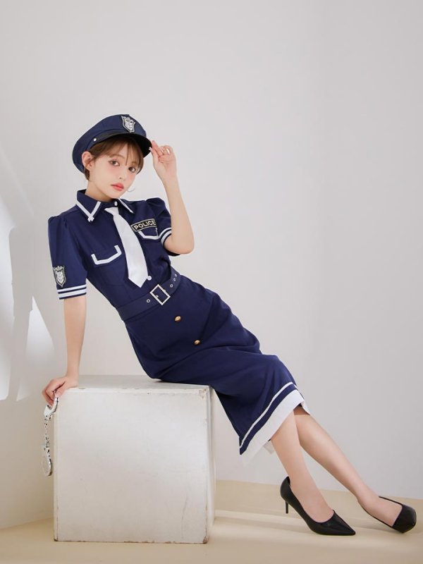 画像10: 【SALE!!】【即日発送！】【ハロウィン】ポリスタイトロング 【コスプレ5点セット】 【S-Lサイズ/1カラー】[HC03-B]