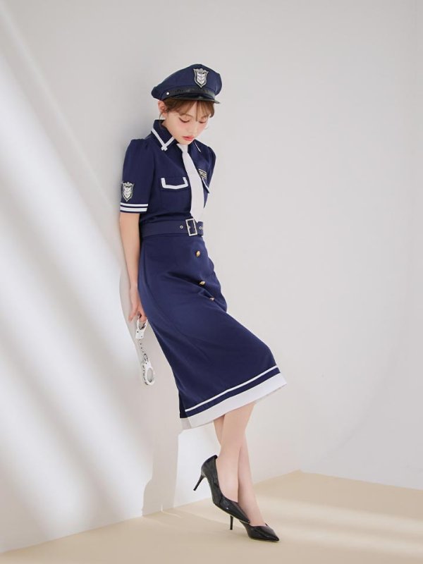 画像11: 【SALE!!】【即日発送！】【ハロウィン】ポリスタイトロング 【コスプレ5点セット】 【S-Lサイズ/1カラー】[HC03-B]