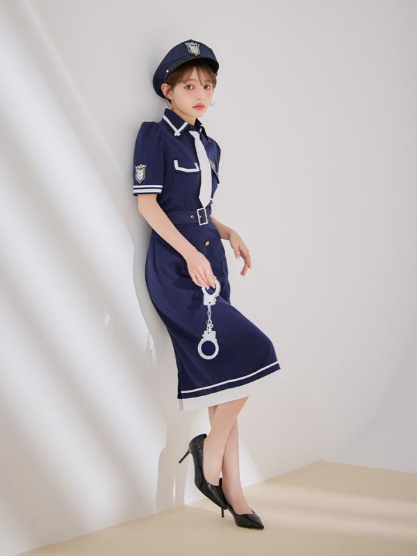 画像14: 【SALE!!】【即日発送！】【ハロウィン】ポリスタイトロング 【コスプレ5点セット】 【S-Lサイズ/1カラー】[HC03-B]