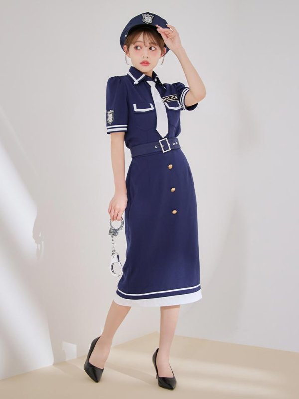 画像18: 【SALE!!】【即日発送！】【ハロウィン】ポリスタイトロング 【コスプレ5点セット】 【S-Lサイズ/1カラー】[HC03-B]