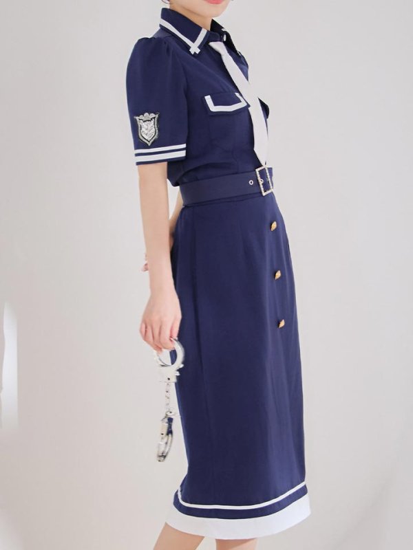 画像22: 【SALE!!】【即日発送！】【ハロウィン】ポリスタイトロング 【コスプレ5点セット】 【S-Lサイズ/1カラー】[HC03-B]