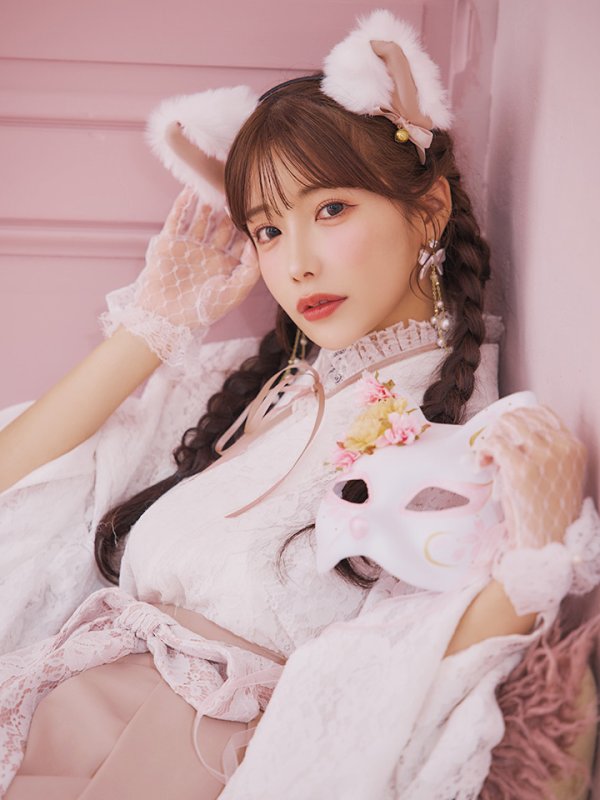 画像27: 【即日発送！】【ハロウィン】猫巫女レース袴 【コスプレ5点セット】 【FREEサイズ/2カラー】[HC03-OMN]