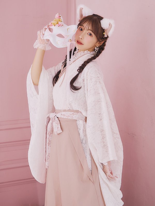 画像17: 【即日発送！】【ハロウィン】猫巫女レース袴 【コスプレ5点セット】 【FREEサイズ/2カラー】[HC03-OMN]