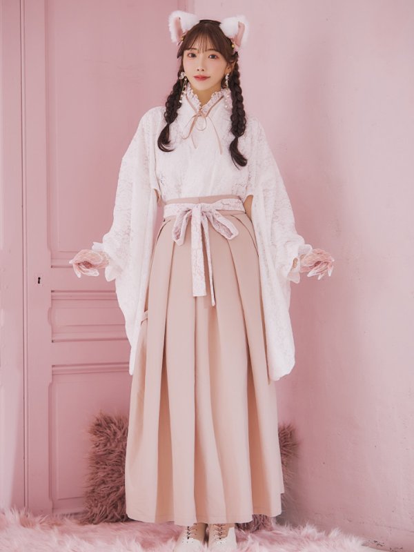 画像18: 【即日発送！】【ハロウィン】猫巫女レース袴 【コスプレ5点セット】 【FREEサイズ/2カラー】[HC03-OMN]