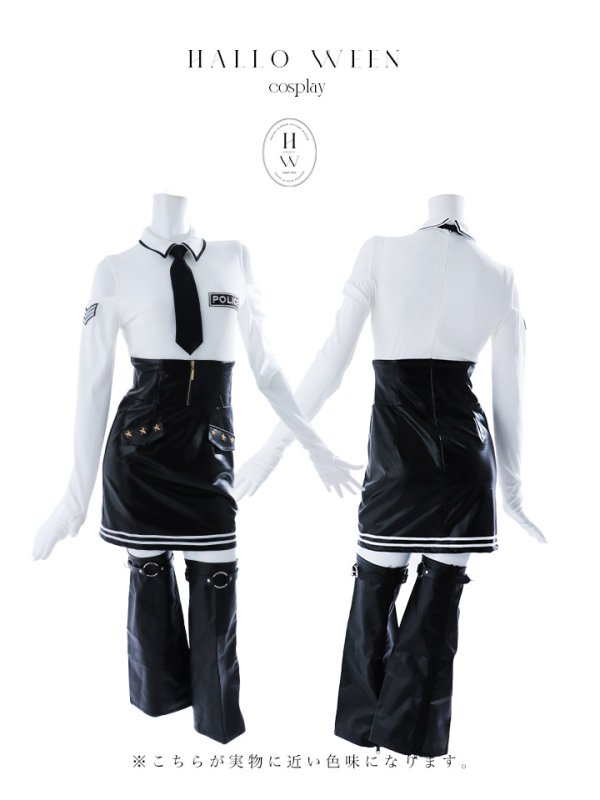画像19: 【SALE!!】【即日発送】【ハロウィン】 レザーポリスワンピースコスプレ 【コスプレ4点セット】 【XS-Mサイズ/1カラー】(HC0306-SV)[HC03-B]