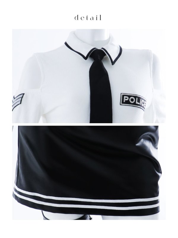 画像20: 【SALE!!】【即日発送】【ハロウィン】 レザーポリスワンピースコスプレ 【コスプレ4点セット】 【XS-Mサイズ/1カラー】(HC0306-SV)[HC03-B]