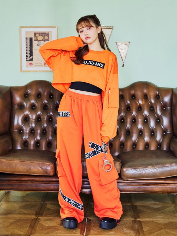 画像17: 【SALE!!】【即日発送！】【ハロウィン】オレンジ囚人長袖Tシャツセット 【コスプレ3点セット】【S-XLサイズ/1カラー】[HC03]