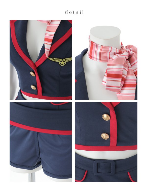 画像25: 【即日発送】【ハロウィン】CAタイトミニセットアップ【コスプレ６点セット】【XS-Mサイズ/1カラー】[HC03]