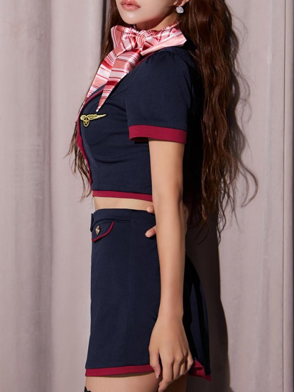 画像22: 【即日発送】【ハロウィン】CAタイトミニセットアップ【コスプレ６点セット】【XS-Mサイズ/1カラー】[HC03]