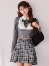 【即日発送！】【ハロウィン】チェック制服セットアップ【コスプレ4点セット】【S-Lサイズ/2カラー】[OF04]