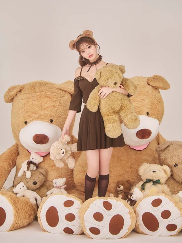 画像12: 【即日発送】【ハロウィン】オフショルプリーツ くまセットアップコスプレ【コスプレ5点セット】【XS-Lサイズ/1カラー】[HC03]