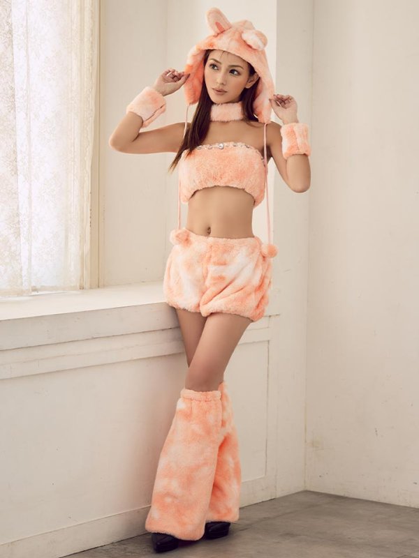 画像9: 【即日発送】【ハロウィン】パステルもこもこバニー【コスプレ7点セット】【フリーサイズ/6カラー】[HC03]