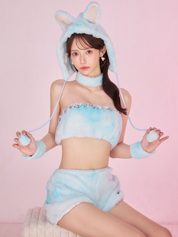画像1: 【予約 / 9月下旬発送予定】【送料無料！】【ハロウィン】パステルもこもこバニー【コスプレ7点セット】【フリーサイズ/6カラー】[OF03]