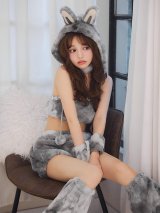 【予約 / 9月下旬発送予定】【送料無料！】【ハロウィン】パステルもこもこバニー【コスプレ7点セット】【フリーサイズ/6カラー】[OF03]