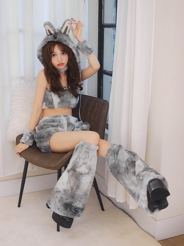 画像25: 【即日発送】【ハロウィン】パステルもこもこバニー【コスプレ7点セット】【フリーサイズ/6カラー】[HC03]