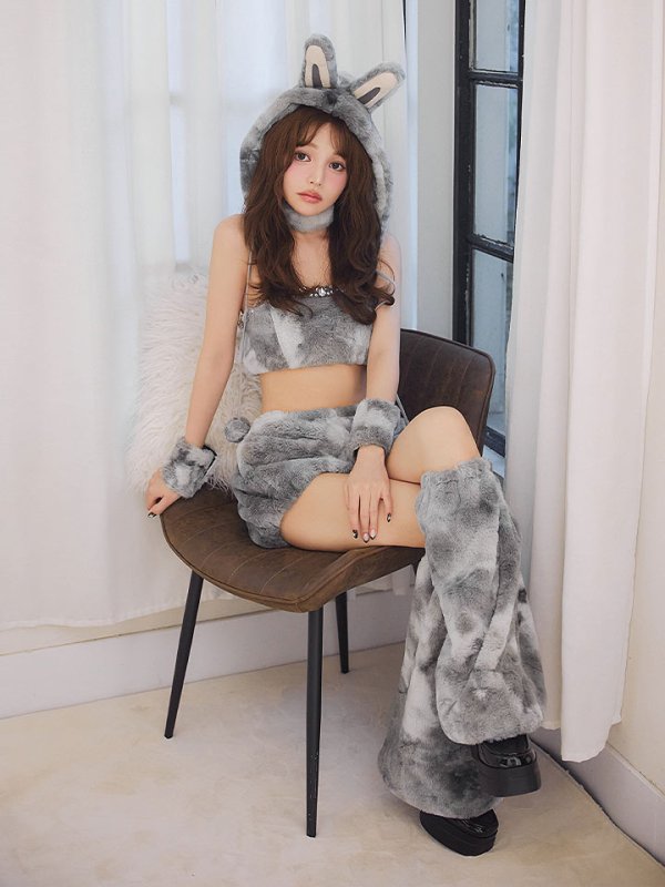 画像18: 【即日発送】【ハロウィン】パステルもこもこバニー【コスプレ7点セット】【フリーサイズ/6カラー】[HC03]