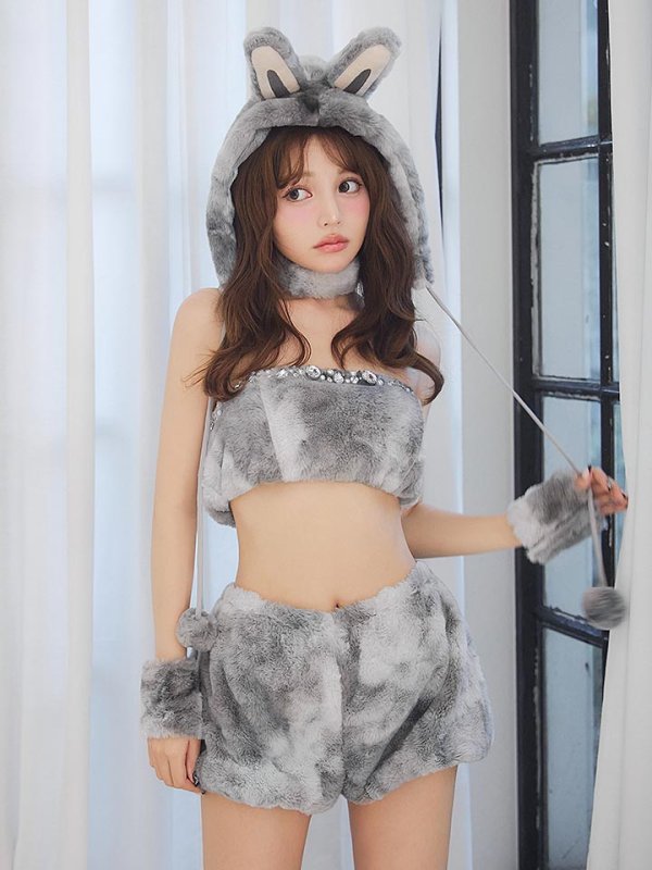 画像19: 【即日発送】【ハロウィン】パステルもこもこバニー【コスプレ7点セット】【フリーサイズ/6カラー】[HC03]