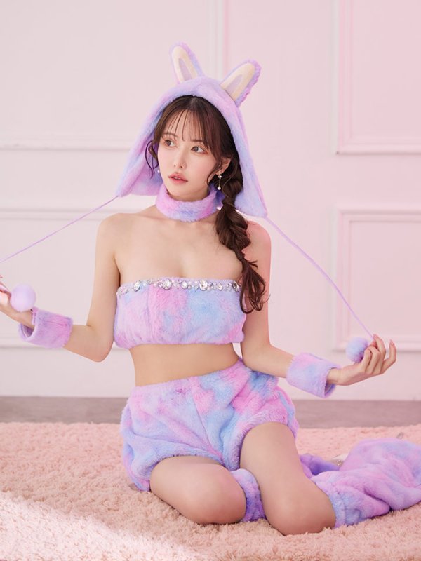 画像18: 【即日発送】【ハロウィン】パステルもこもこバニー【コスプレ7点セット】【フリーサイズ/6カラー】[HC03]