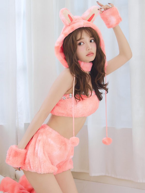 画像15: 【即日発送】【ハロウィン】パステルもこもこバニー【コスプレ7点セット】【フリーサイズ/6カラー】[HC03]