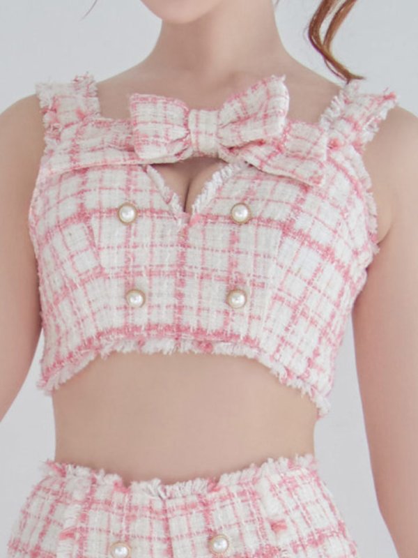 画像18: 【SALE!!】【即日発送】【ハロウィン】ツイードバニーリボンセットアップ（パンツ）【コスプレ6点セット】 【XS-Mサイズ/2カラー】[HC03]