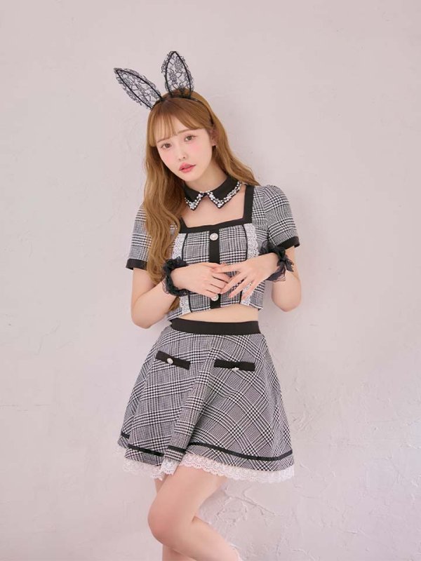 画像10: 【SALE!!】【即日発送】【ハロウィン】グレンチェックセットアップバニー 【コスプレ6点セット】【XS-Mサイズ/1カラー】[HC03]